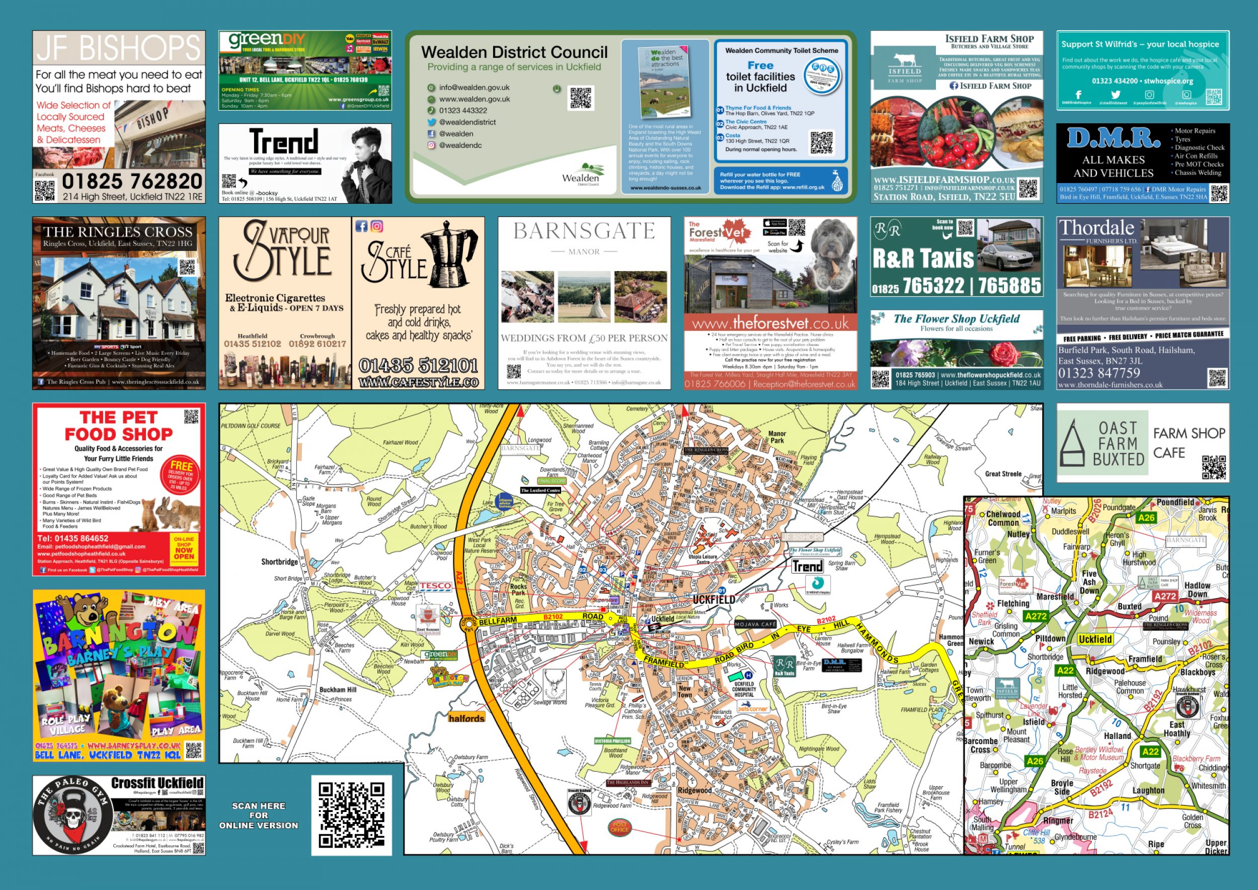 Uckfield Sited Map UK Town Maps