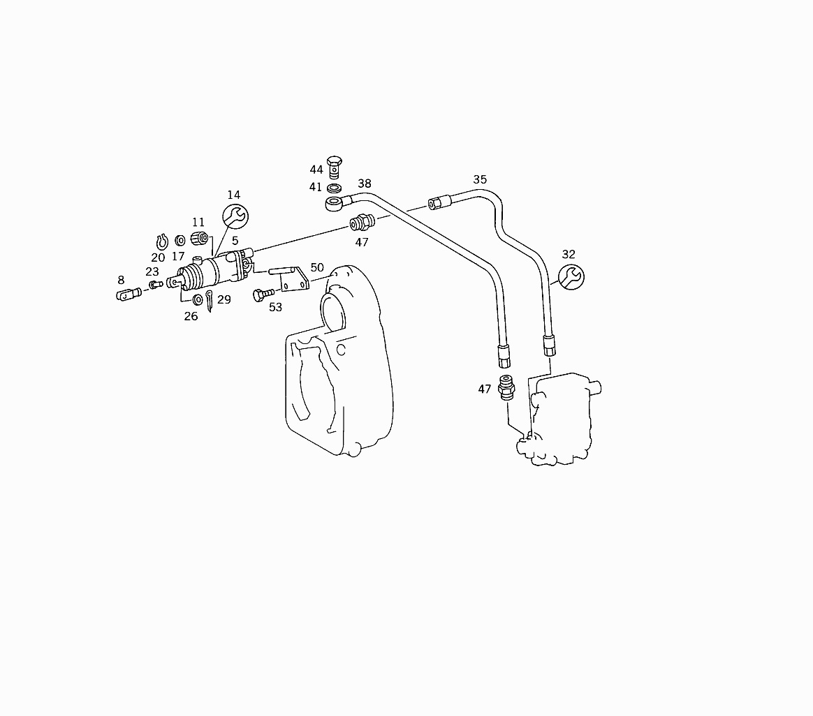 Gearbox range control air line rear, OE. Ultimate Mogs