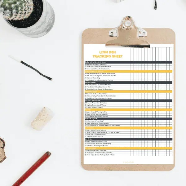 Lion Scout Den Tracking Checklist 2024 Ultimate Scouts