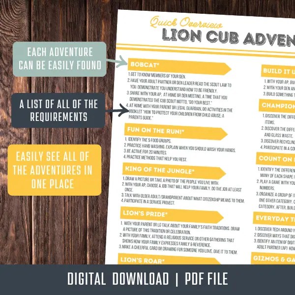 Lion Scouts Adventures 2024 Quick Overview Ultimate Scouts