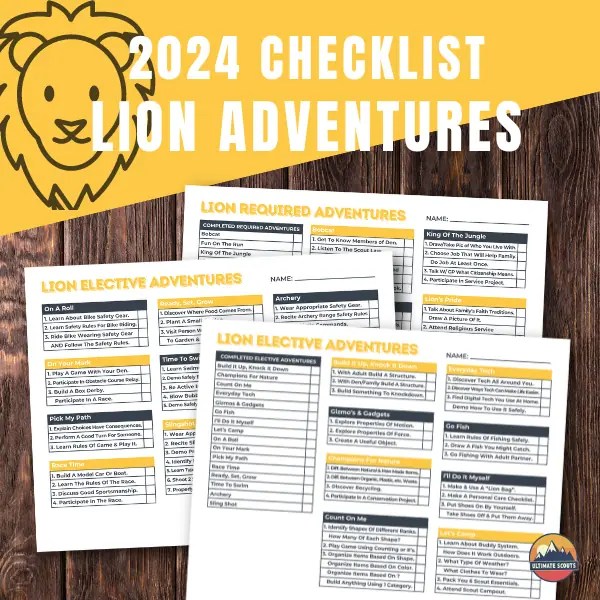 Lion Cub Scout Requirement Tracking Checklist (2024) Ultimate Scouts