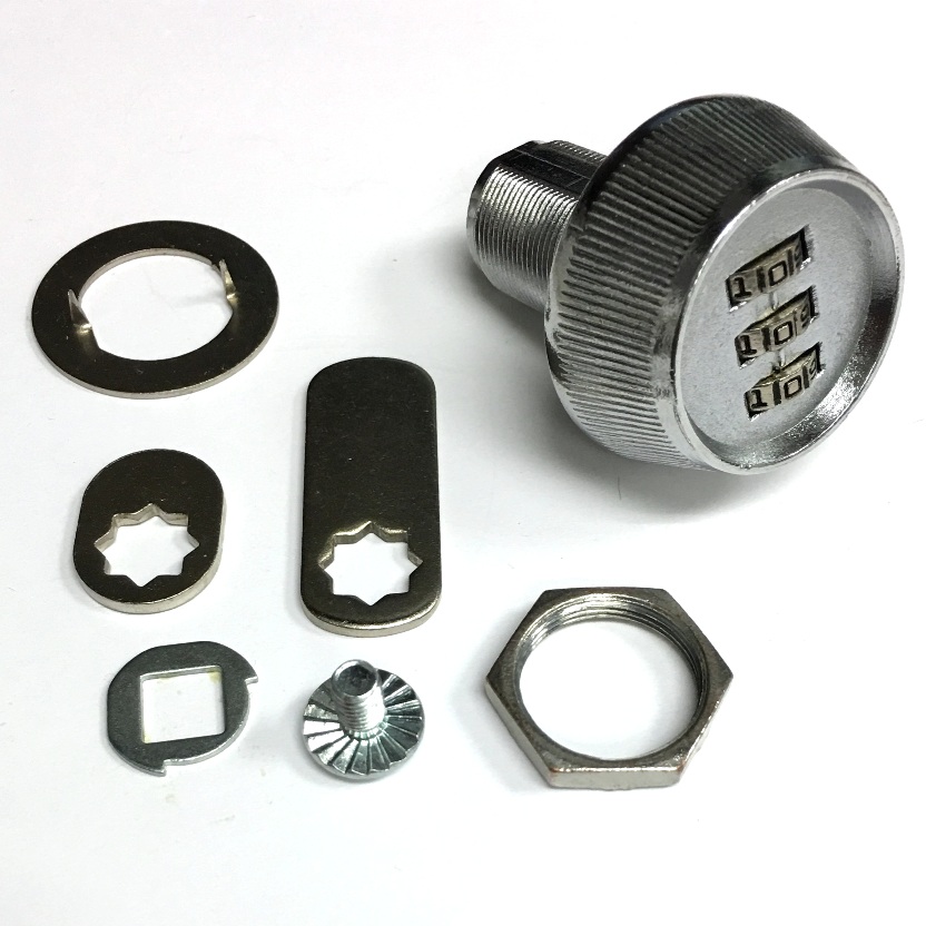 Combination Cam Lock for and Lockers, 11/8 inch cylinder length