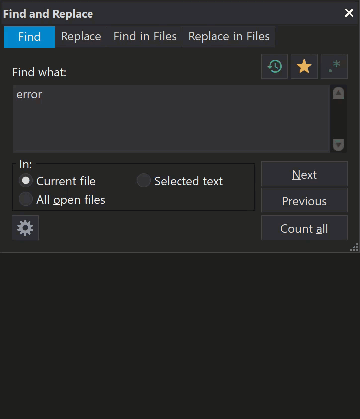 The List Lines Containing String option in Find