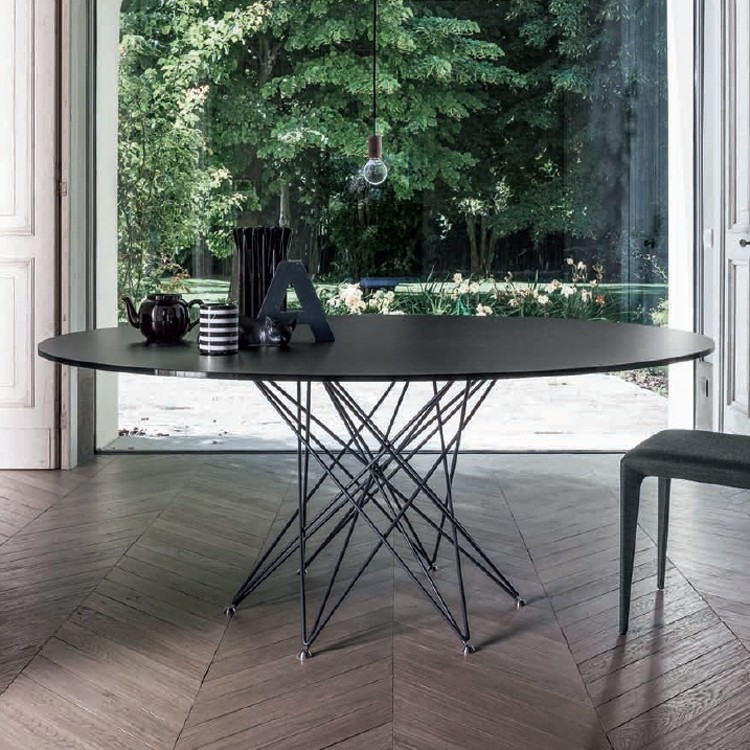 Bonaldo Octa Round Dining Tables Round top Glass Contemporary