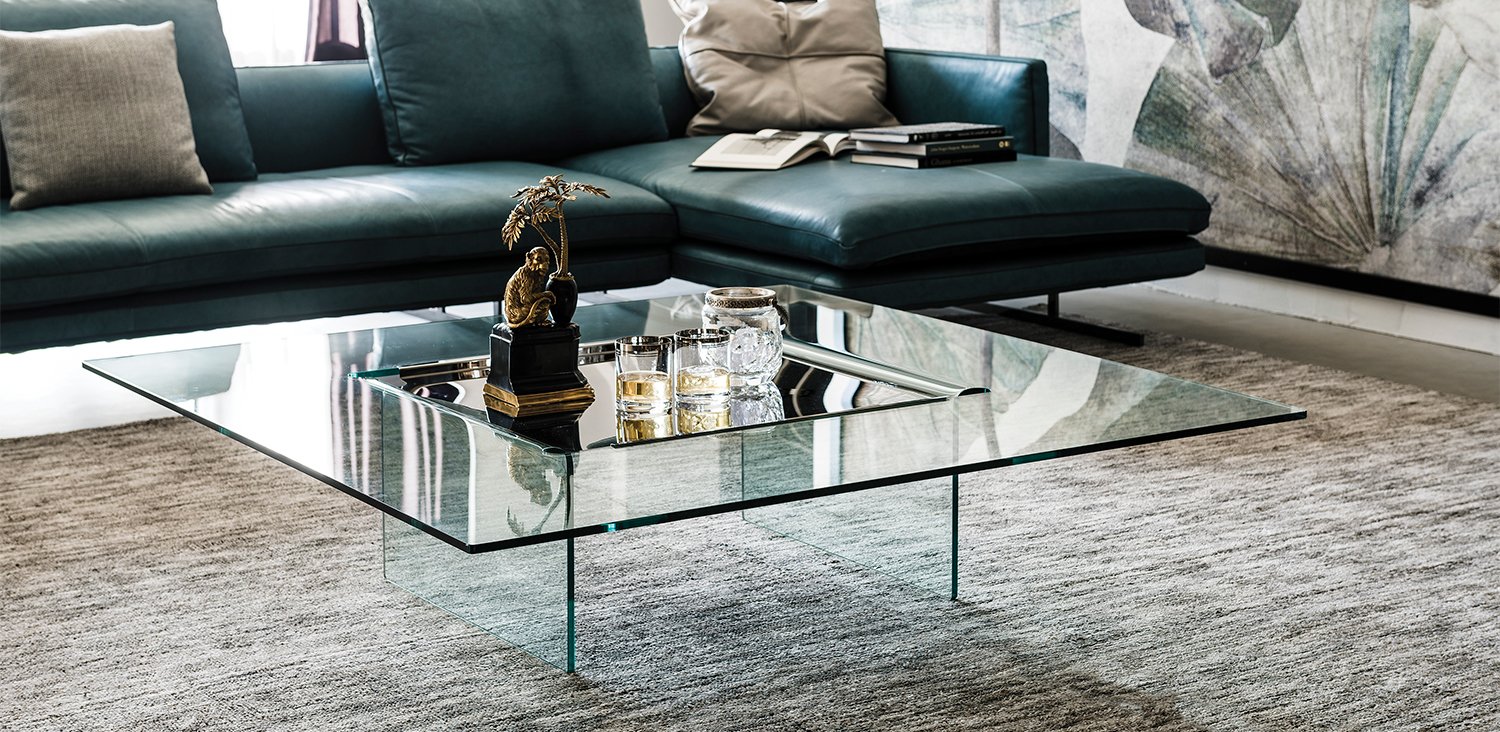 Cattelan Italia Carre Coffee Table Glass Living Room Furniture