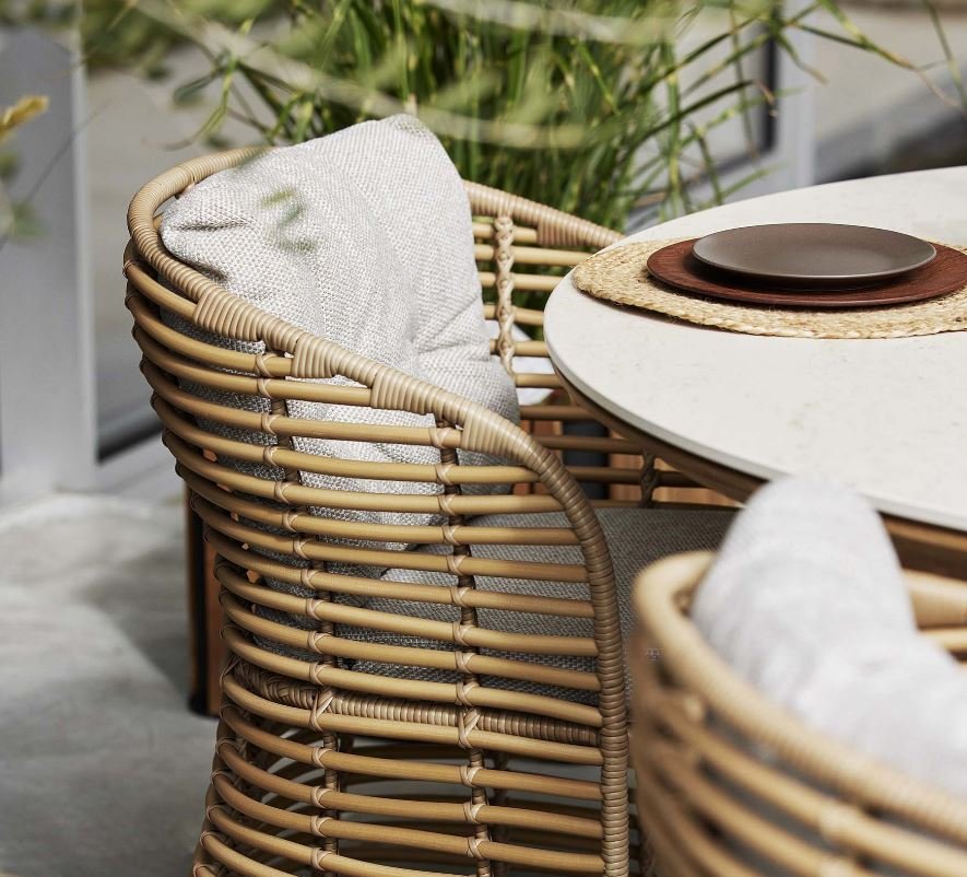 Caneline Basket Chair Wooden OutdoorPatio Furniture Ultra Modern