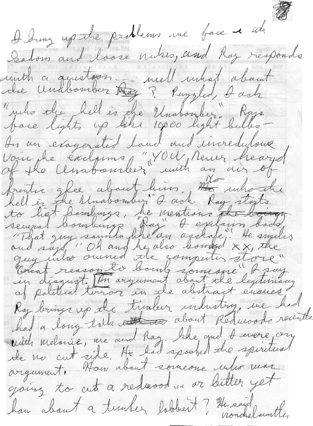 Handwriting Analysis describing Unabomber Manifesto Night 09