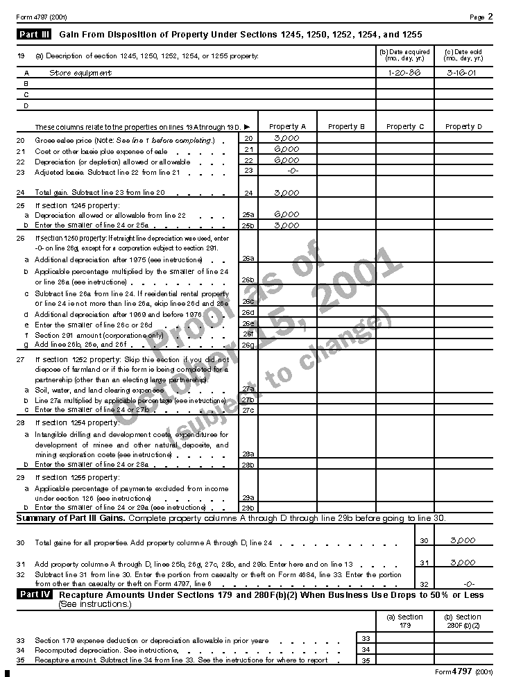 Publication 544 Sales and Other Dispositions of Assets; Example