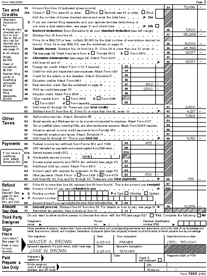 Publication 225 Farmer's Tax Guide; Preparing the Return