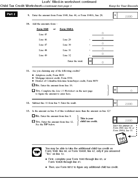 Publication 972 Child Tax Credit; Child Tax Credit