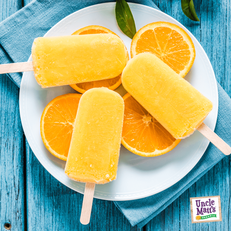 Orange Turmeric Popsicles Uncle Matt's Organic