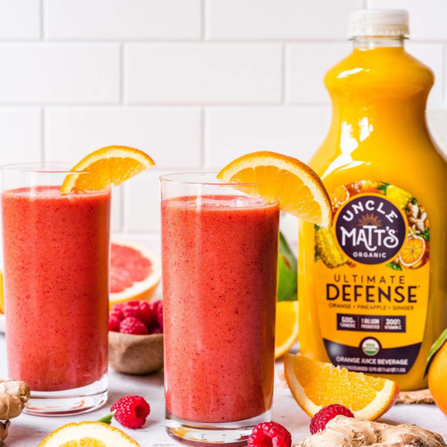 Raspberry Defense Smoothie Uncle Matt's Organic