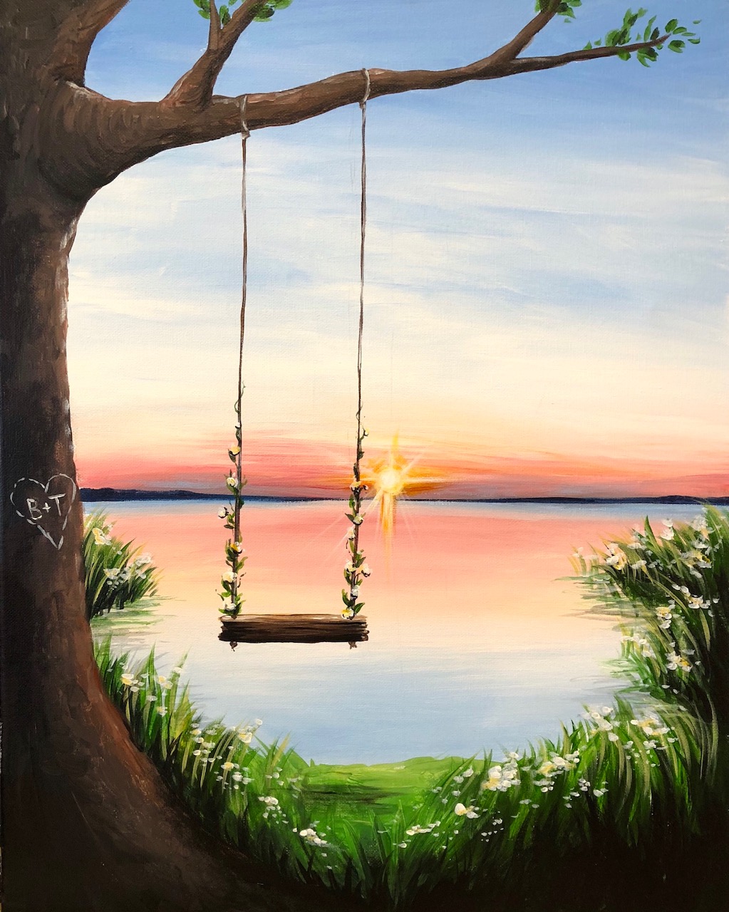 Tree Swing In Sunset