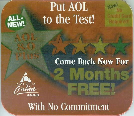 AOL PROMISES TWO FREE MONTHS WITH NO COMMITMENT