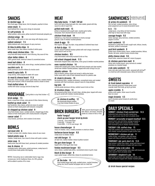 Art of the Menu Brick House Tavern + Tap