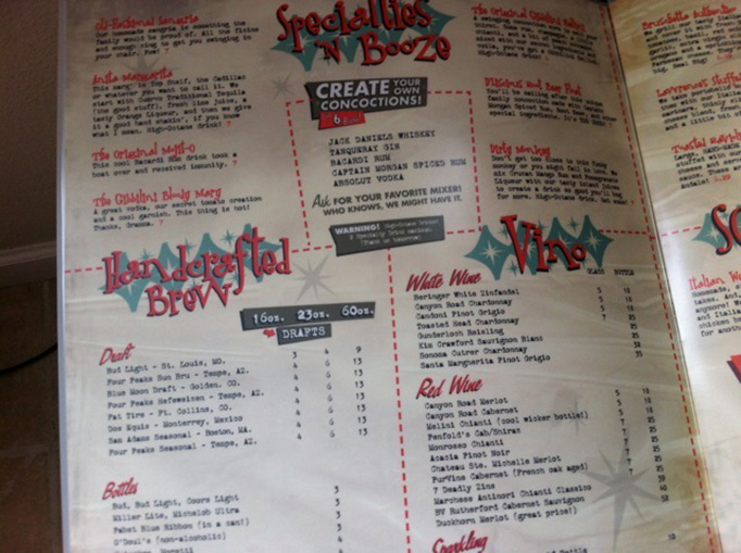 Art of the Menu Oregano’s