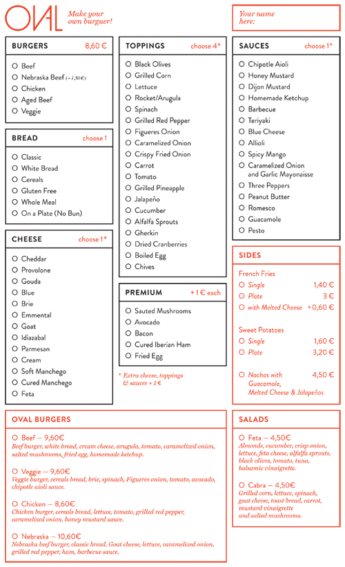 Art of the Menu Oval