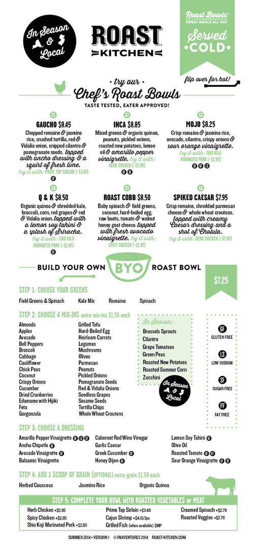 Art of the Menu Roast Kitchen