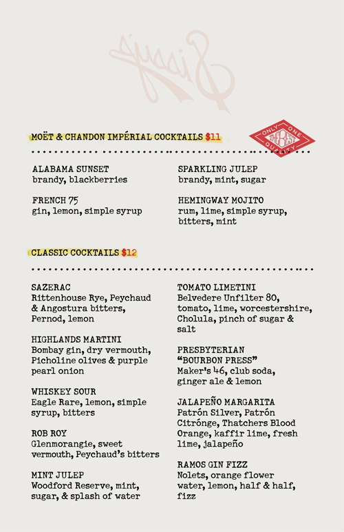 Art of the Menu Sissy’s Southern Kitchen