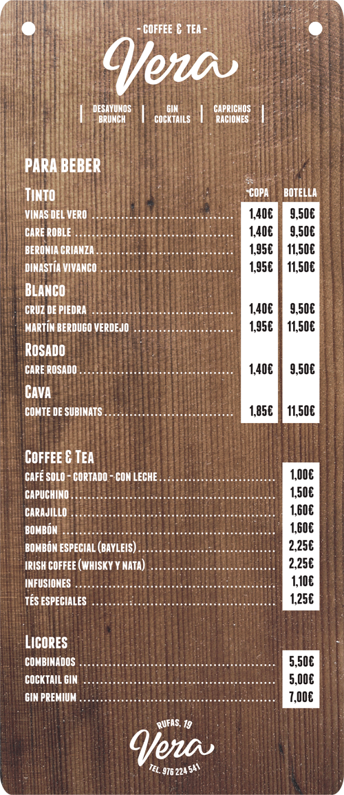 Art of the Menu Vera