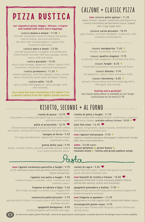 Art of the Menu Zizzi