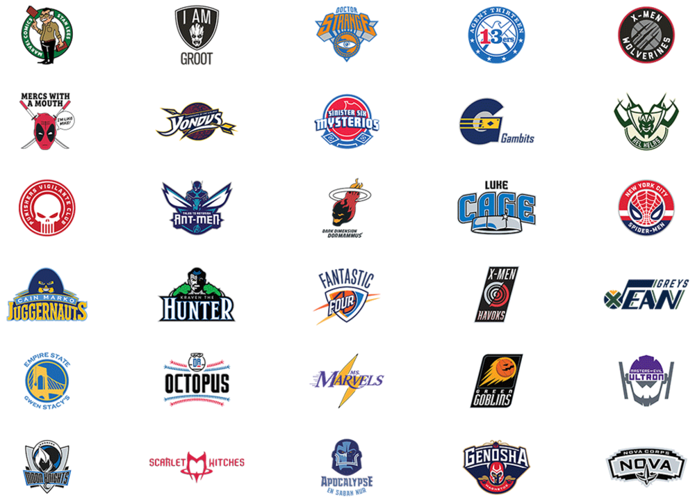 Brand New MarvelNBA Logos