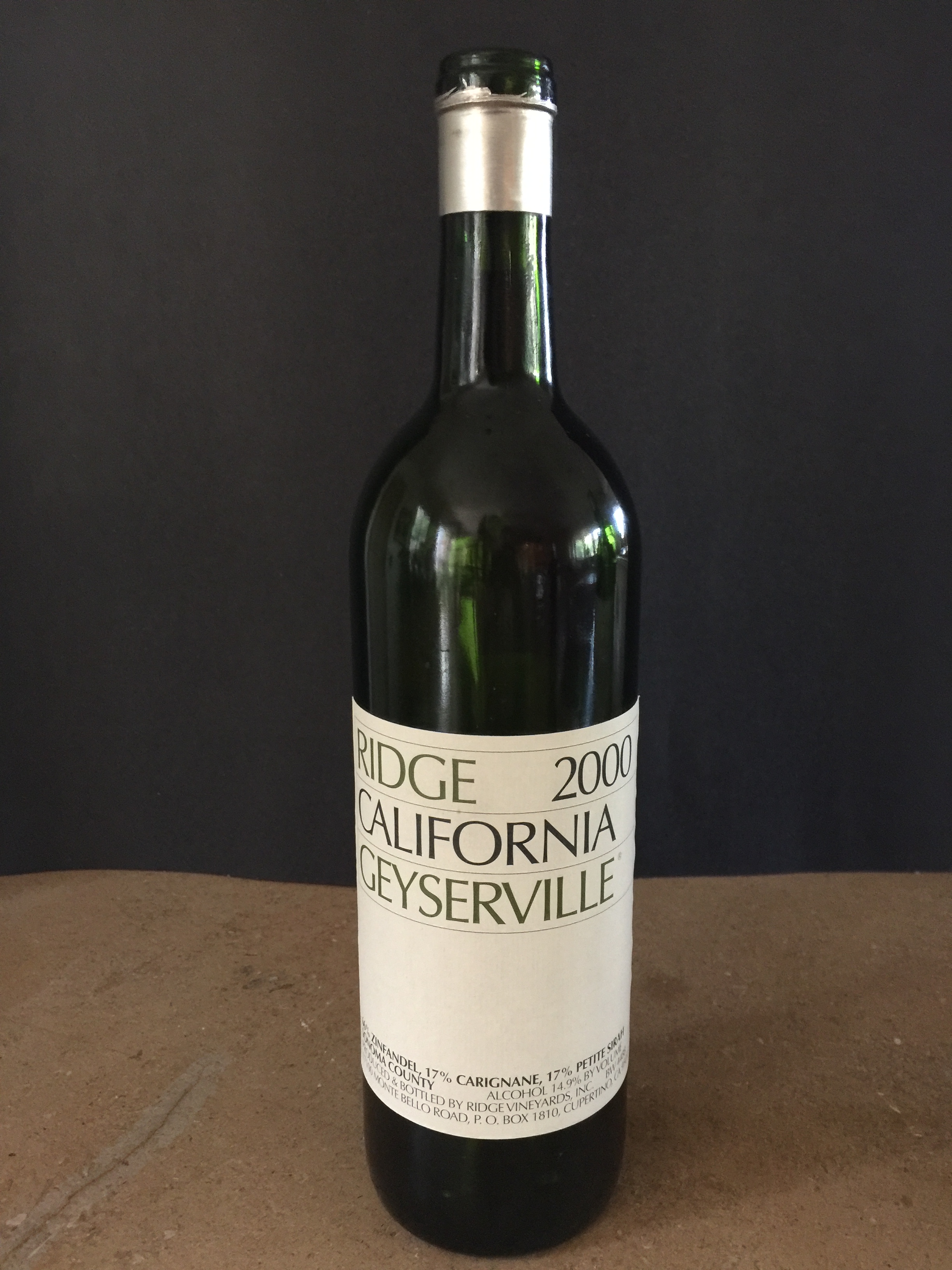 The Underground Wine Letter 2000 Ridge Geyserville