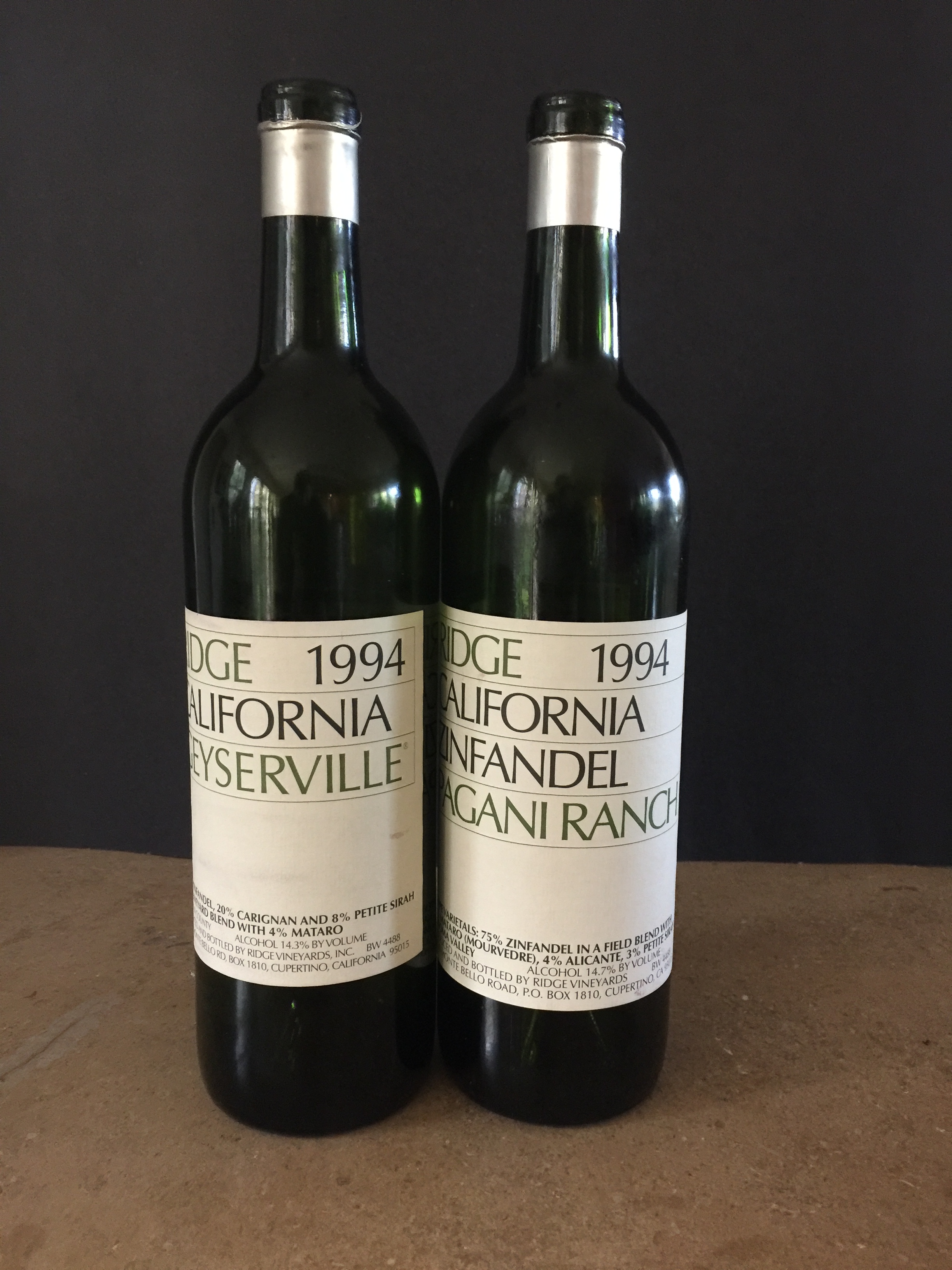 The Underground Wine Letter 94 Ridge Geyserville and Pagani Ranch