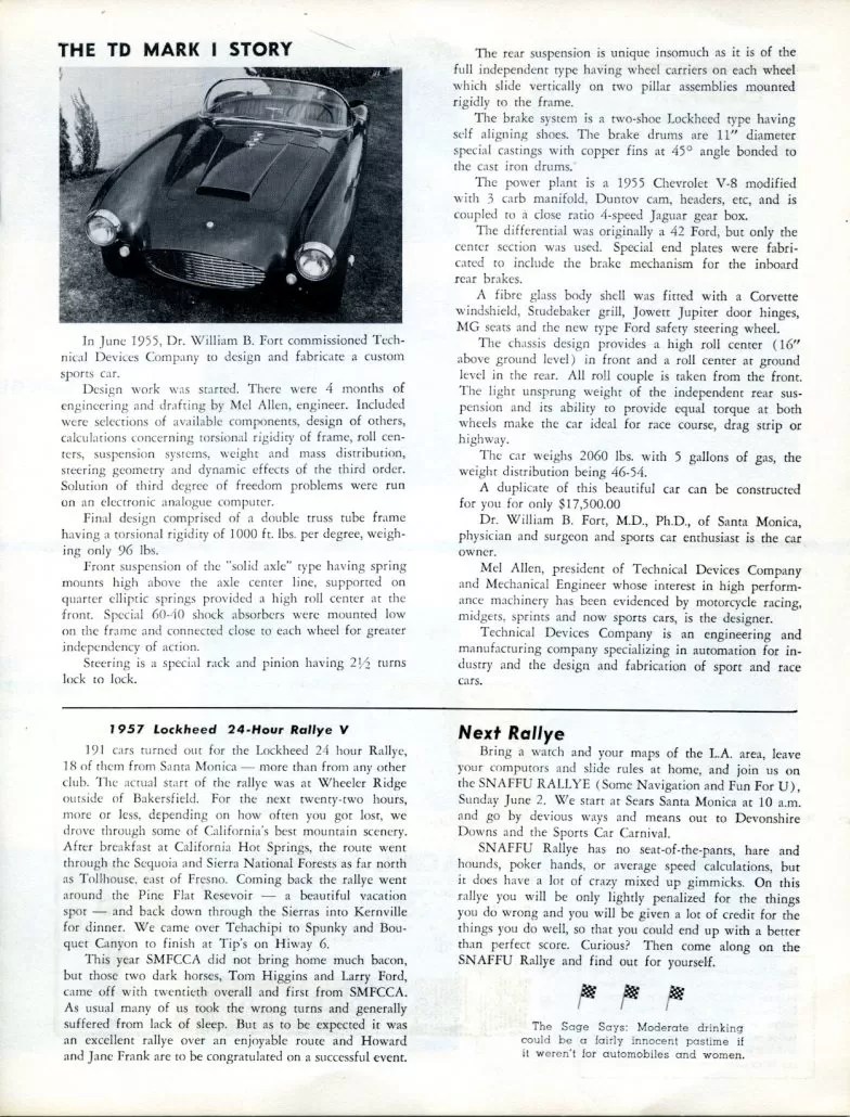 The TD Mark I / Dr. William Fort Byers SR100 Special Undiscovered