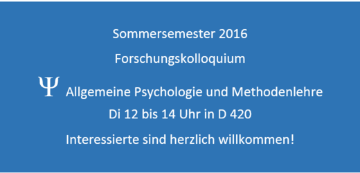 Universität Trier Allgemeine Psychologie und