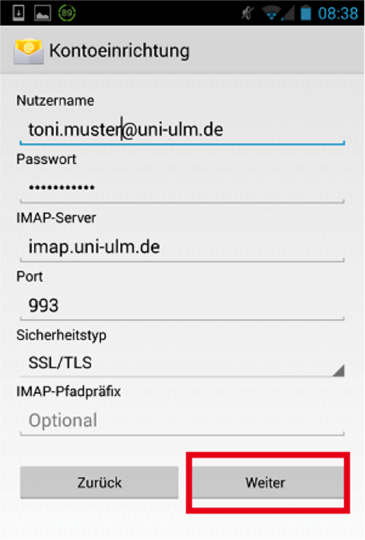 Android Mail Universität Ulm
