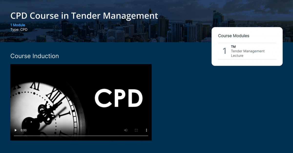 CPD Course in Tender Management CCM
