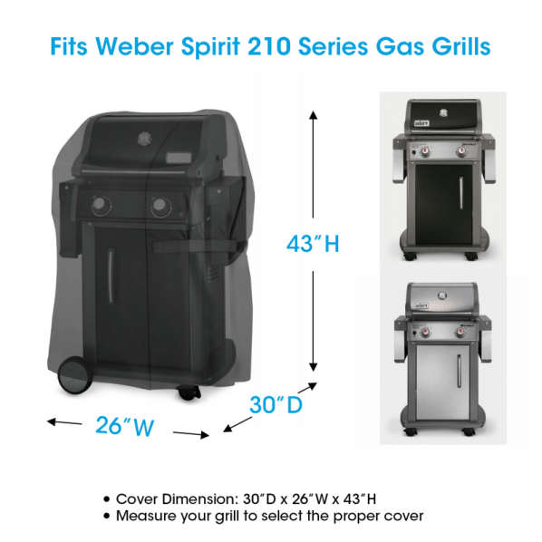 Unicook Grill Cover for er Spirit 210 Gas Grills, 30"D x 26"W x 43"H