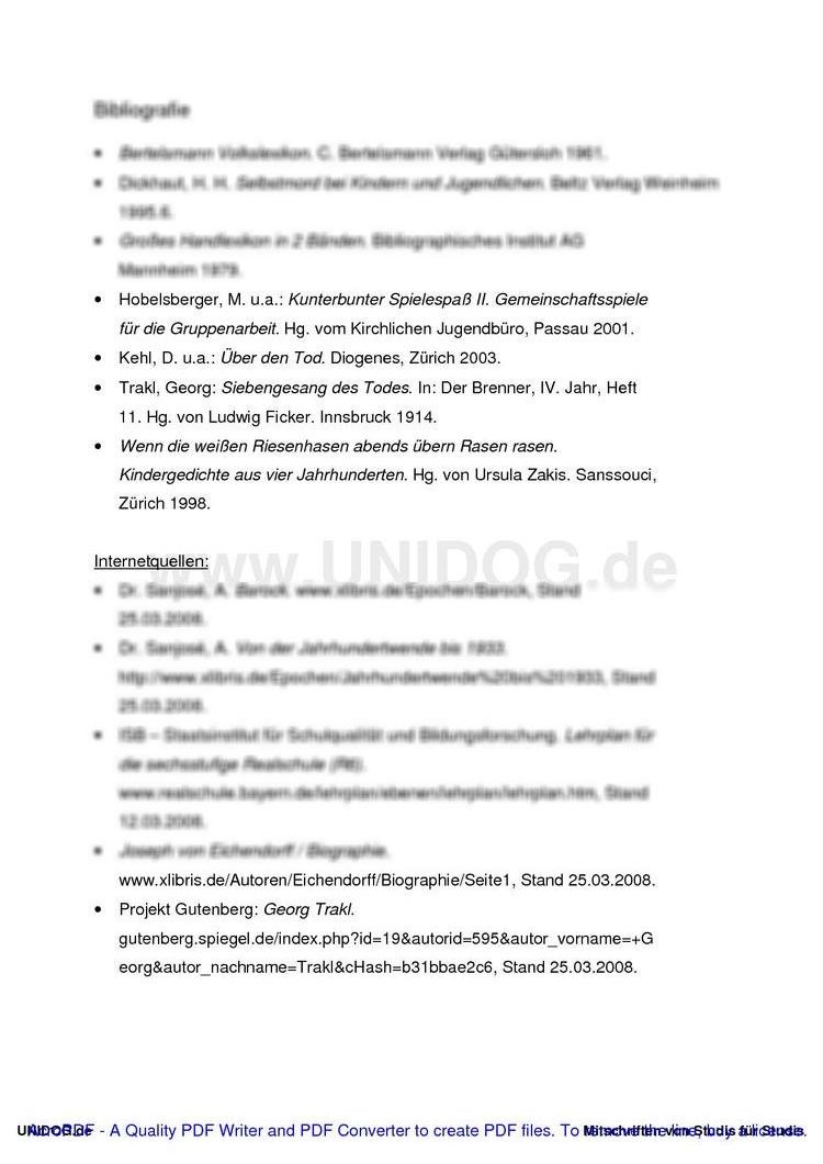 Bibliographie zur Seminararbeit Lyrik im DU