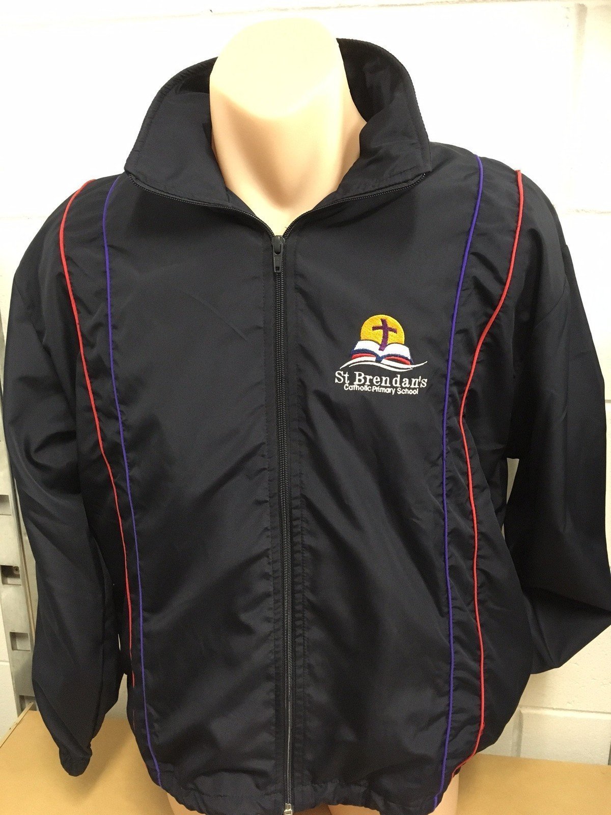 St. Brendan’s Zip Jacket Navy/Red/Purple Uniform Solutions