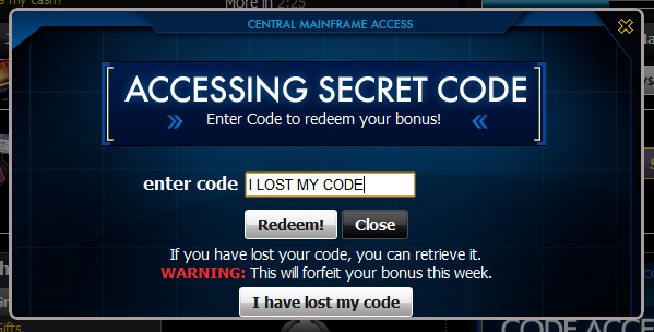 mafiawarsfoundlostcode Unigamesity