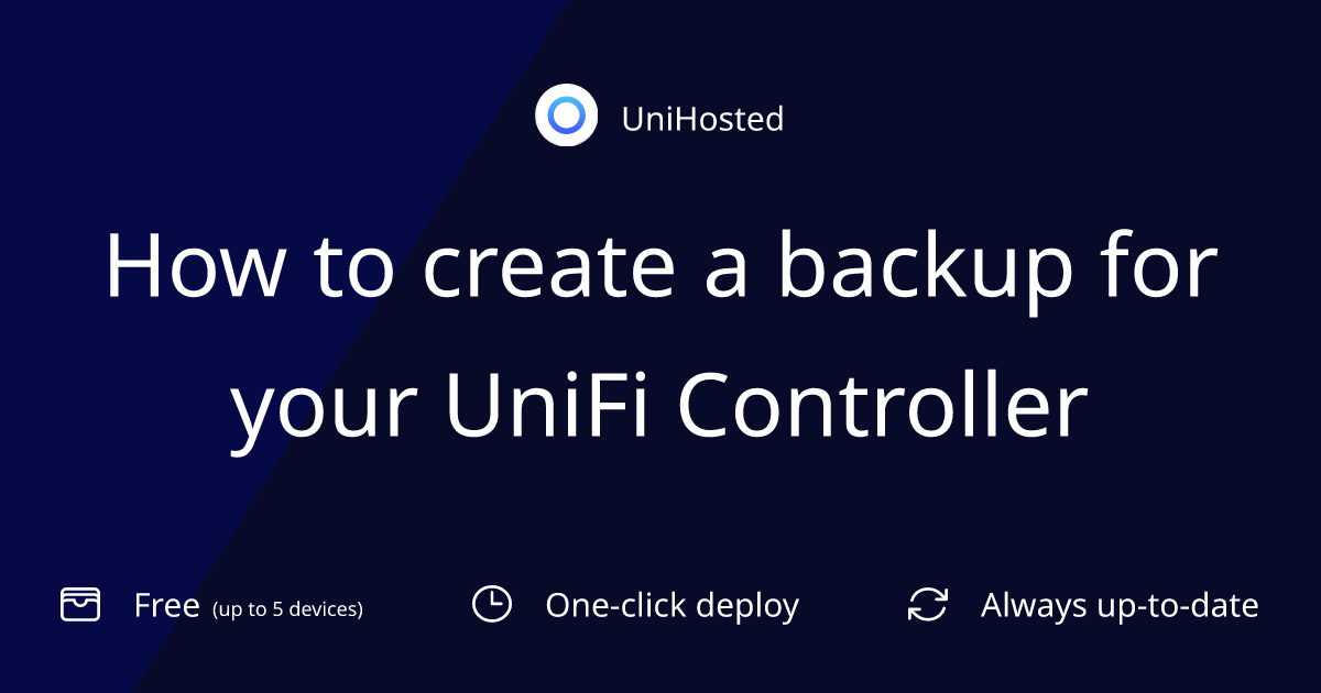 How to create a backup for your UniFi Controller