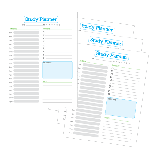 Study Planner Printables - Standard - UniKeep.com