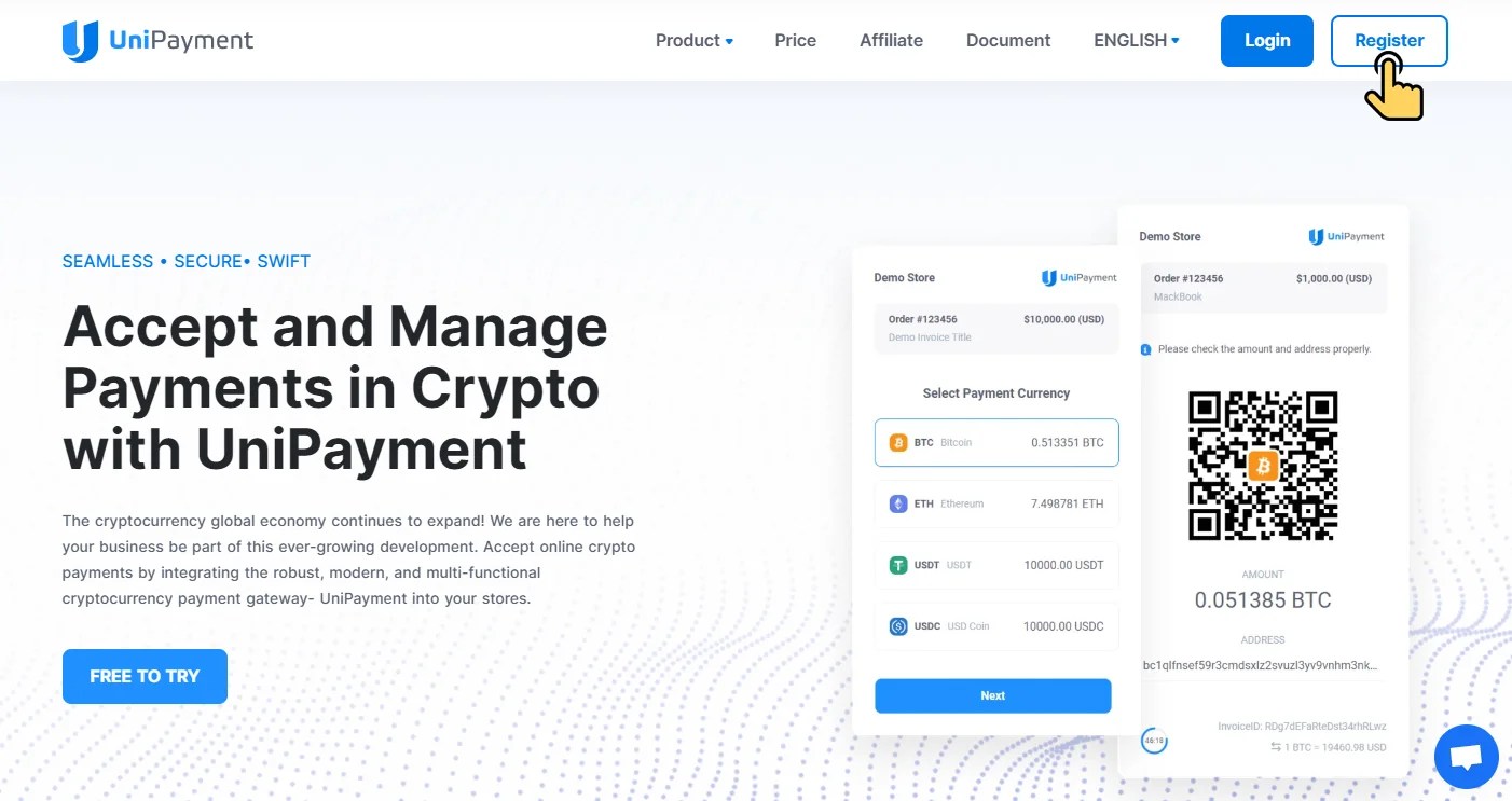 Create Account UniPayment
