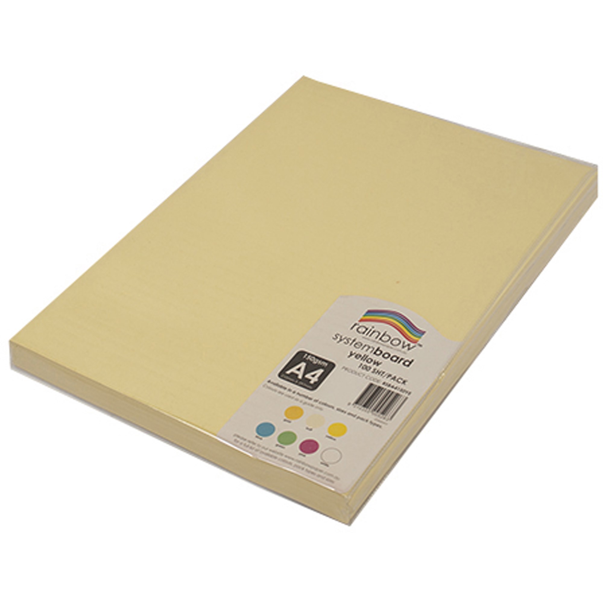 System Board Rainbow A4 Yellow 150gsm System Board United Office Choice