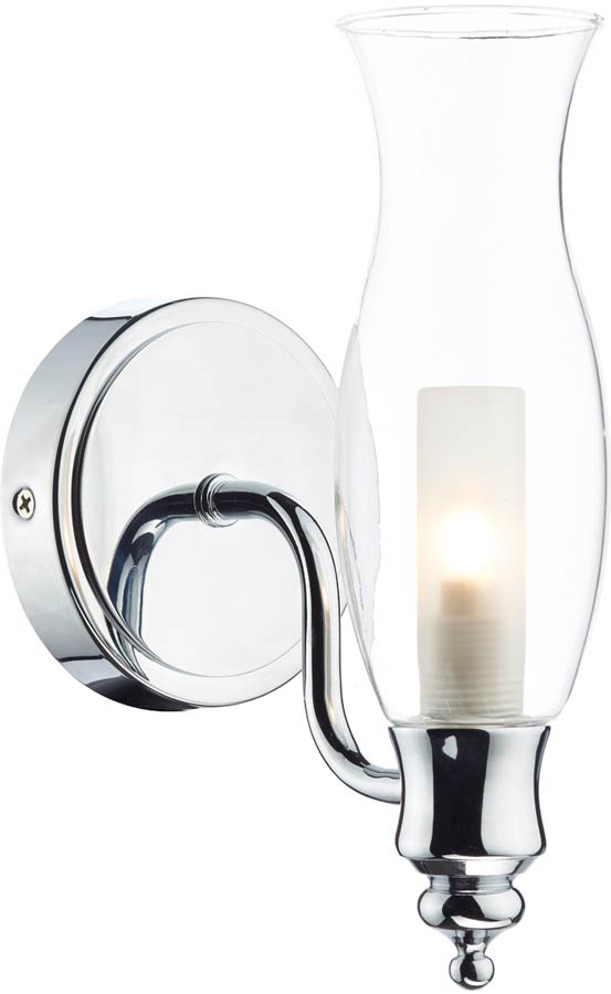 Dar Vestry Traditional Bathroom Wall Light Chrome VES0750