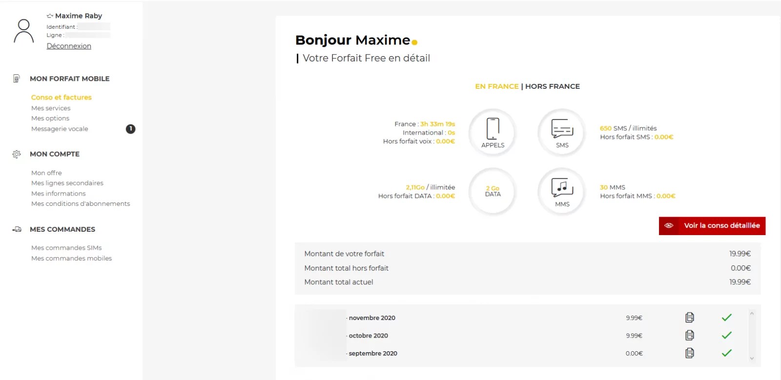 Free Mobile Bienvenue dans votre Espace Abonné