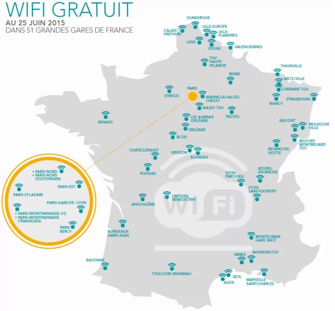 Les Avantages De La Carte De France Des Gares Du WiFi gratuit et illimité dans les 128 plus grandes gares de France
