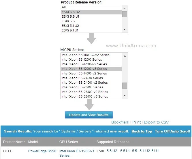 VMware Hardware Compatibility Guide UnixArena