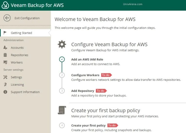 How to create veeam Backup Repository ? Veeam Backup for AWS UnixArena