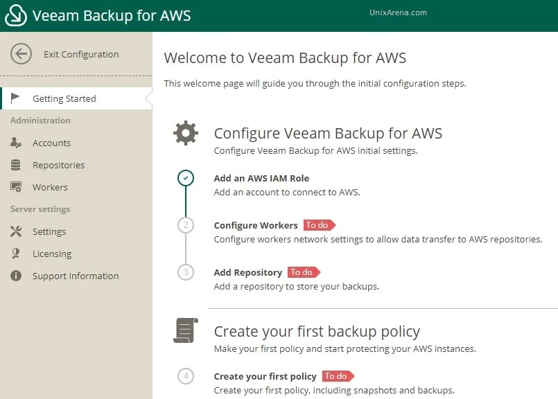 How to create veeam Backup Repository ? Veeam Backup for AWS UnixArena
