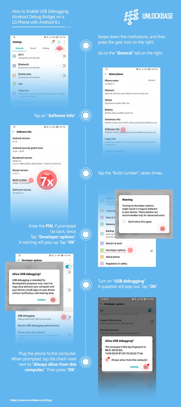 How To Enable USB Debugging on LG Android 8.0- Infographic