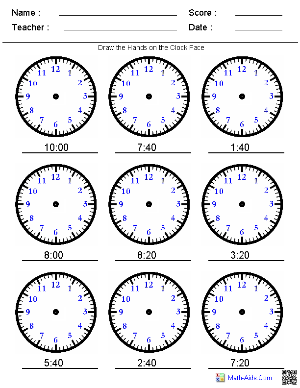 Telling Time Worksheets Free Printable