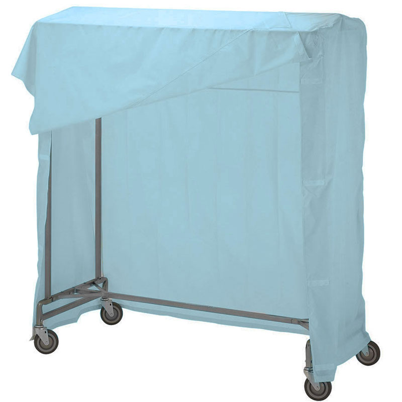 R&B Wire Garment Rack Nylon Cover & Frame Blue UnoClean