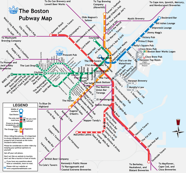 Boston Attractions Map Visit A City